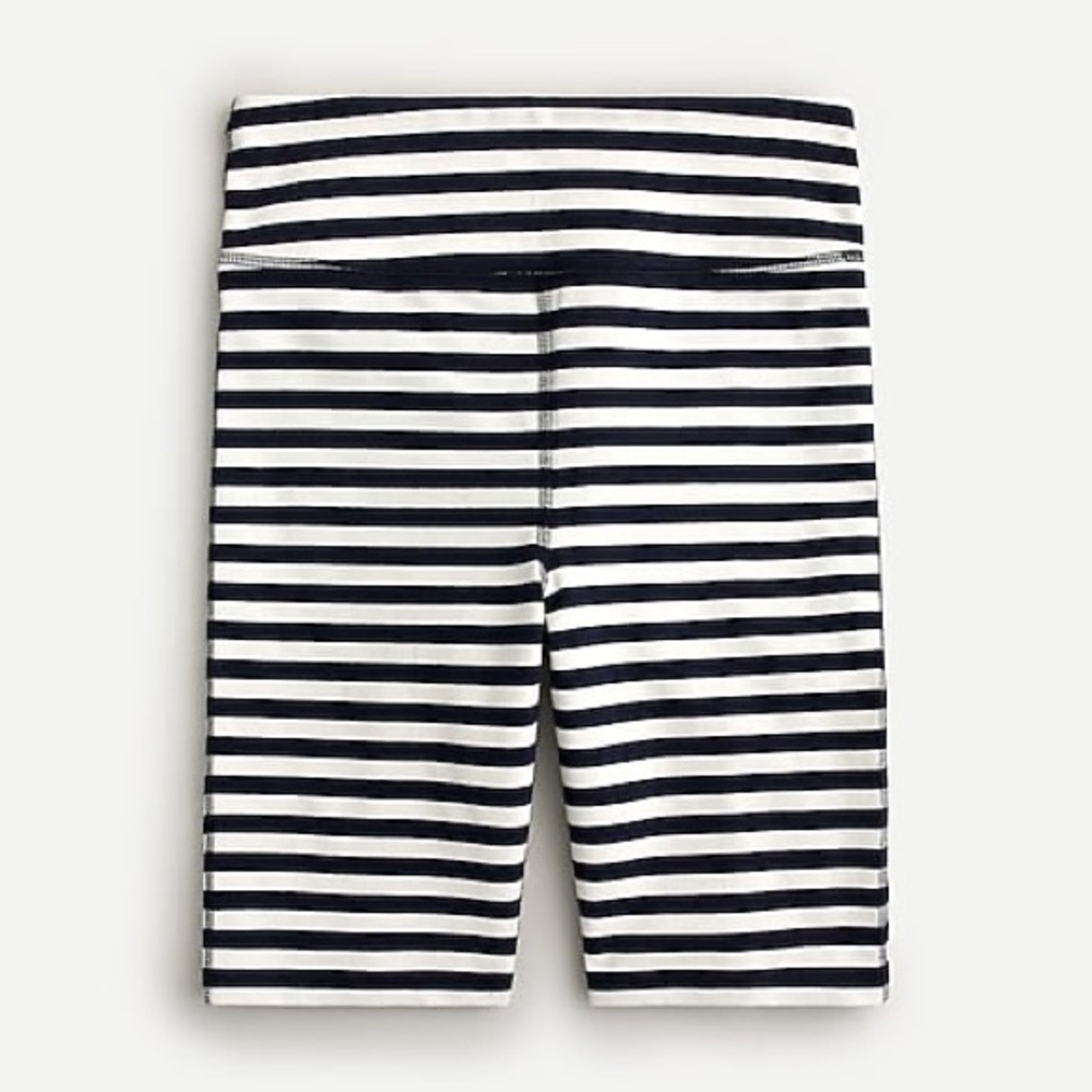 Blue and White Striped Biker Shorts - XS